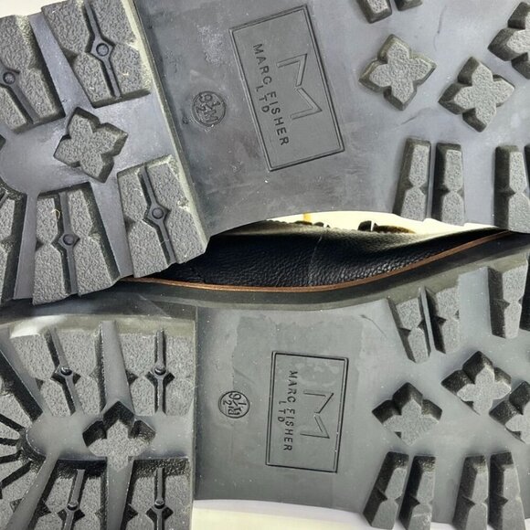 Marc Fisher LTD Izzie Shearling-Lined Leather Work Boots SIze 9.5 M Black - Picture 12 of 16